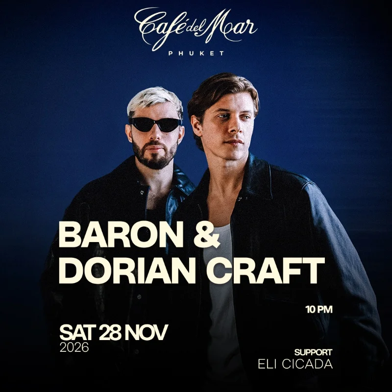 BARON & DORIAN CRAFT at Café del Mar on Saturday, November 28, 2026